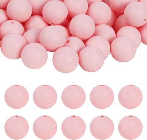 jiebor 100PCS Halloween Beads Silicone Beads 15mm Focal Beads Rubber Round Loose Beads Bulk for Halloween Beadable Pens Bracelets Necklace Keychain Jewelry Craft Making in Kuwait