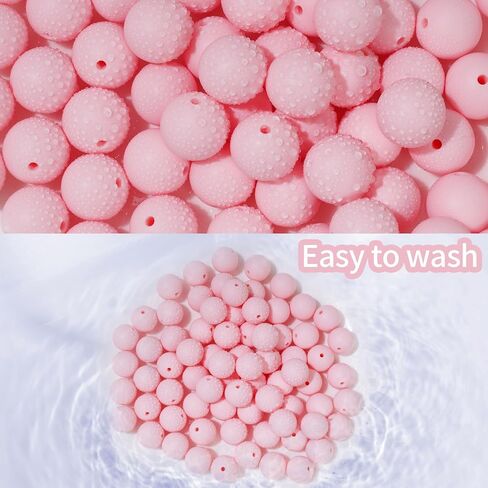 jiebor 100PCS Halloween Beads Silicone Beads 15mm Focal Beads Rubber Round Loose Beads Bulk for Halloween Beadable Pens Bracelets Necklace Keychain Jewelry Craft Making in Kuwait