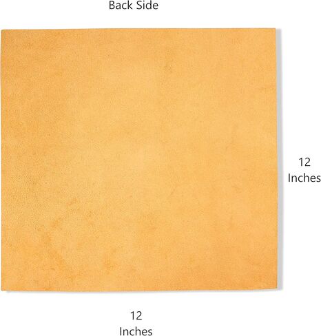 لاوتس | جلد مربع مدبوغ بالزيت (12 × 12 بوصة) للحرف اليدوية، المجلات، أغطية أجهزة الكمبيوتر المحمولة، الأدوات، الخياطة، الهوايات، ورشة العمل، صناعة يدوية | سمك 2.0 ملم| (بني) in Kuwait