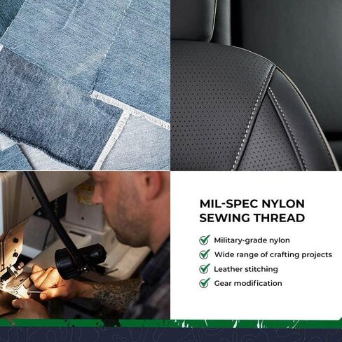 خيط الخياطة SGT KNOTS #69 Milspec - درجة عسكرية، خيط نايلون مربوط لخياطة الجلود، وإصلاح القماش والمزيد (بكرة 8oz، أوراق الشجر الخضراء، قطعة واحدة) in Kuwait