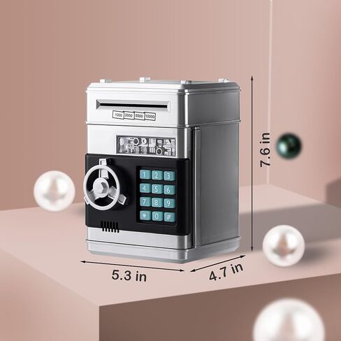 ATM Machine Piggy Bank for Boys and Girls, Digital Electronic Password Real Money Saving Banks for Kids, Cash Coin Safe Box with Auto Grab Bill Slot for Children's Gift Toy Age 3+ in Kuwait