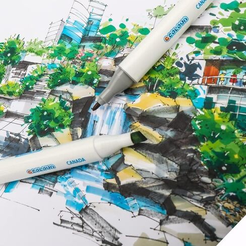 اقلام تلوين فنية من جي كولور مكونة من 60 لون للاطفال والكبار، فرشاة وازميل مزدوجة الاطراف من موردي المدارس والفنون، اقلام رسم للرسم والتلوين والرسم مع حقيبة حمل in Kuwait