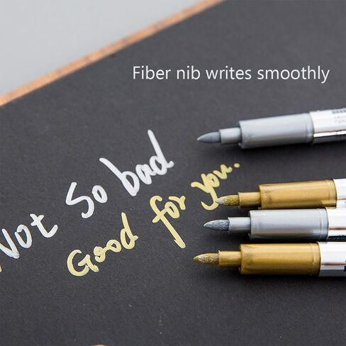 12 قطعة من اقلام تحديد معدنية دائمة، اقلام تلوين معدنية دائمة بلون ذهبي وفضي من كريتي، اقلام رسم معدنية لصنع البطاقات والرسم على الصخور والزجاج والخشب والالبوم الصور in Kuwait