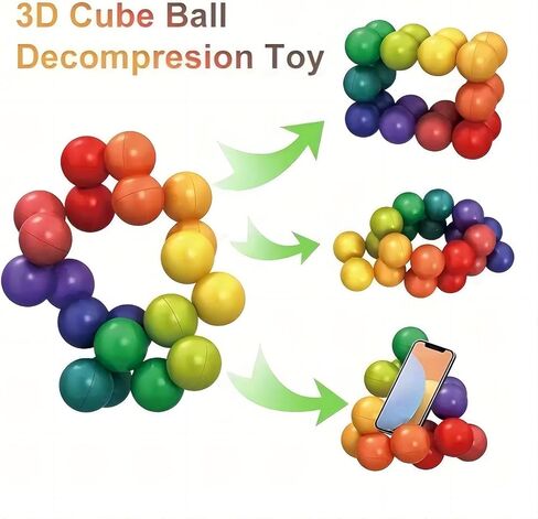 مجموعة ألعاب التململ الحسية من ADULLPONY للتوحد واضطراب فرط الحركة ونقص الانتباه والسفر | كرات فيجيت تعليمية هادئة للأطفال والأطفال الصغار والكبار | هدايا لتخفيف التوتر والتهدئة والتعلم للأعمار من 3 إلى 12 عامًا in Kuwait