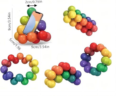 مجموعة ألعاب التململ الحسية من ADULLPONY للتوحد واضطراب فرط الحركة ونقص الانتباه والسفر | كرات فيجيت تعليمية هادئة للأطفال والأطفال الصغار والكبار | هدايا لتخفيف التوتر والتهدئة والتعلم للأعمار من 3 إلى 12 عامًا in Kuwait
