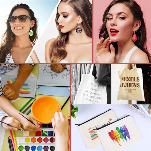 ReArt 211PCS Sublimation Blank Products - Sublimation Paper 11x8.5In 120 Sheet 120G, Makeup Bag, Tote Bag, Fridge Magnet, Coaster Keychain Earring Mouse Pad Pillow Cover Travel Tag Garden Flag in Kuwait