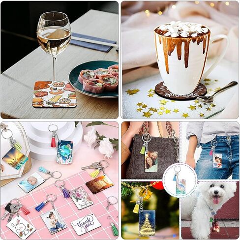 ReArt 211PCS Sublimation Blank Products - Sublimation Paper 11x8.5In 120 Sheet 120G, Makeup Bag, Tote Bag, Fridge Magnet, Coaster Keychain Earring Mouse Pad Pillow Cover Travel Tag Garden Flag in Kuwait