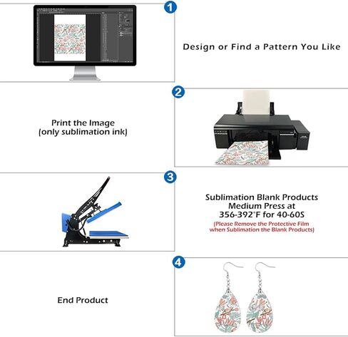 ReArt 211PCS Sublimation Blank Products - Sublimation Paper 11x8.5In 120 Sheet 120G, Makeup Bag, Tote Bag, Fridge Magnet, Coaster Keychain Earring Mouse Pad Pillow Cover Travel Tag Garden Flag in Kuwait