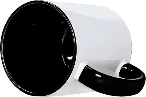 DSRTE Sublimation Coffee Mugs with Black Color Handle and Inner 11oz Sublimation Blanks Ceramic Coffee Cups for Cricut Mug Press,Set of 12 in Saudi Arabia