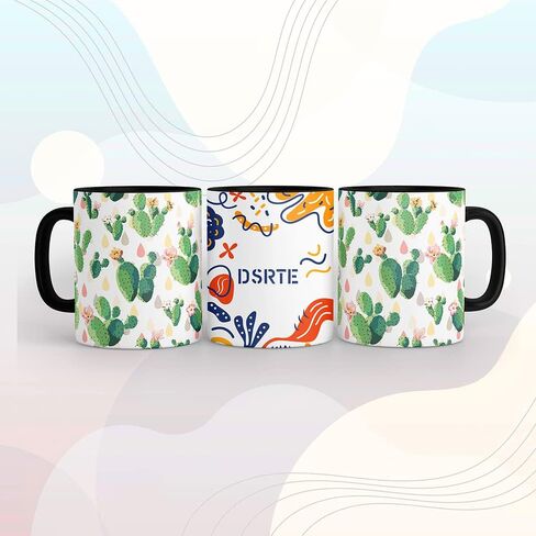 DSRTE Sublimation Coffee Mugs with Black Color Handle and Inner 11oz Sublimation Blanks Ceramic Coffee Cups for Cricut Mug Press,Set of 12 in Saudi Arabia