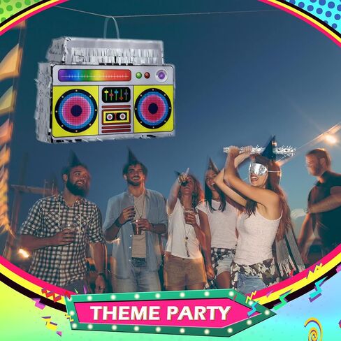 80s Boombox Pinata Retro Birthday Party, Decorations, 80s Parties, Hip Hop 90s Theme Supplies Radio Pinata for Kids and Adults Mexican Party Pinata Game Supplies Favors 16 x 11 Inch in Saudi Arabia
