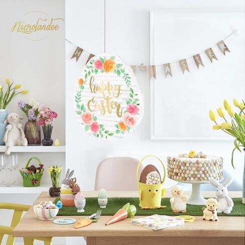 مجموعة بيناتا بيض عيد الفصح من نيكرولاندي لتزيين عيد الفصح وحفلات عيد الميلاد وصيد البيض وحفلة بطابع الأرنب، وحفلة الحديقة، وفعاليات كرنالية للأطفال، ومستلزمات الحفلات in Kuwait