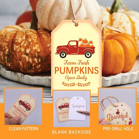 600PCS Thanksgiving Gift Tags and Stickers,4 Styles Tags for Thanksgiving Day and 1.5" Thanksgiving Turkey Stickers for Gift Wrapping Fall Autumn Happy Thanksgiving DIY Crafts Decoration in Kuwait