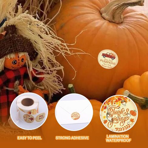 600PCS Thanksgiving Gift Tags and Stickers,4 Styles Tags for Thanksgiving Day and 1.5" Thanksgiving Turkey Stickers for Gift Wrapping Fall Autumn Happy Thanksgiving DIY Crafts Decoration in Kuwait