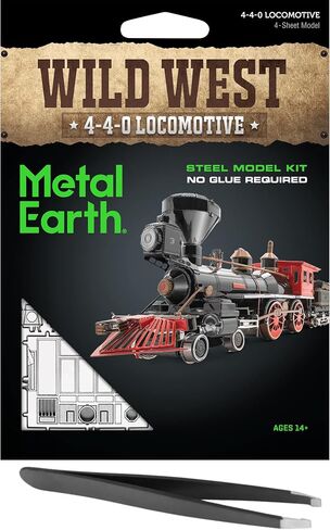 Metal Earth Fascinations Wild West 4-4-0 Locomotive 3D Metal Model Kit Bundle with Tweezers in Saudi Arabia