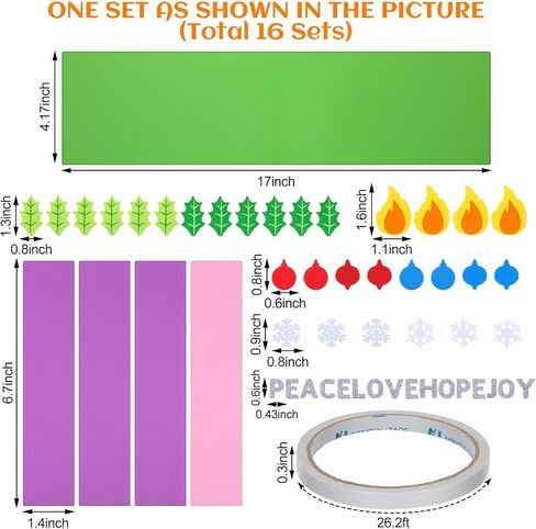 Syhood 16 Set Advent Foam Candle Wreath Christmas DIY Advent Candles Wreath Craft for Kids Advent Wreath Candles with Holly Red Berry Love Peace Hope Joy Words for Xmas Centerpiece Table Decor in Saudi Arabia