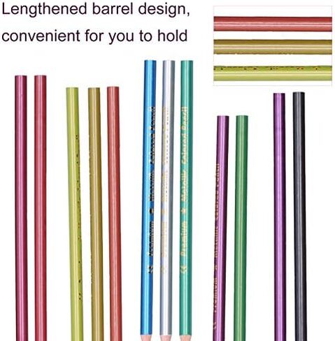 12Pcs Colored Pencils Professional Sketching Drawing Pencil Metallic or Fluorescent 12‑Color Pencils Sketch Graffiti Painting Pencil (#1) in Saudi Arabia