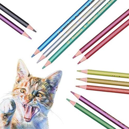 12Pcs Colored Pencils Professional Sketching Drawing Pencil Metallic or Fluorescent 12‑Color Pencils Sketch Graffiti Painting Pencil (#1) in Saudi Arabia