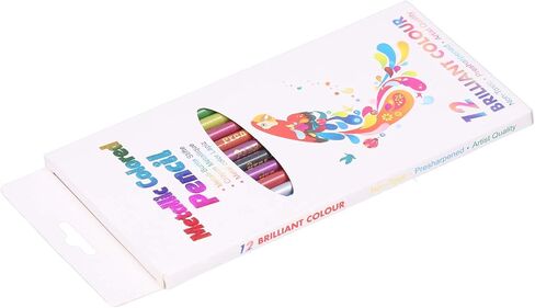 12Pcs Colored Pencils Professional Sketching Drawing Pencil Metallic or Fluorescent 12‑Color Pencils Sketch Graffiti Painting Pencil (#1) in Saudi Arabia
