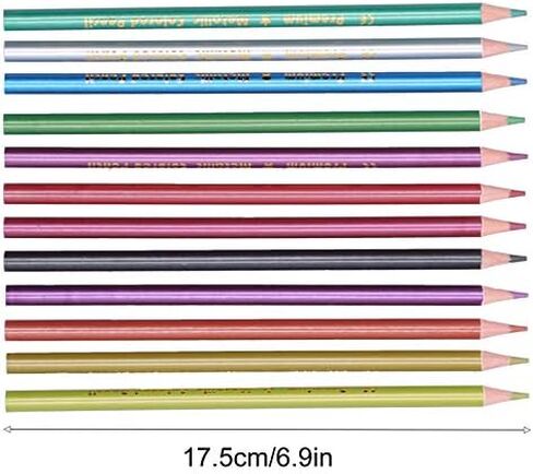 12Pcs Colored Pencils Professional Sketching Drawing Pencil Metallic or Fluorescent 12‑Color Pencils Sketch Graffiti Painting Pencil (#1) in Saudi Arabia