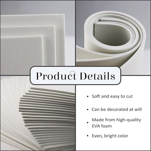 FSWCCK 30 عبوة من 22.8 × 30.48 سم ملاءات فوم أسيتات فينيل الإيثيلين، سميكة 2 مم، مجموعة ورق فوم إيفا الممتاز، للمشاريع الفنية والحرفية المنزلية in Kuwait