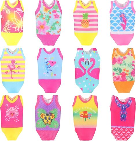 13 قطعة من ملابس الدمى وإكسسواراتها مقاس 5.3 بوصة - 6 بوصة من إيكور فن، تتضمن فستانين وملابسين وملابس سباحة وحذاء ولوح تزلج ونظارتين وحقيبتين لدمية فتى صبي مقاس 5.3 بوصة in Kuwait