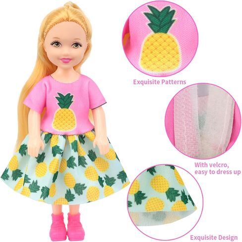 13 قطعة من ملابس الدمى وإكسسواراتها مقاس 5.3 بوصة - 6 بوصة من إيكور فن، تتضمن فستانين وملابسين وملابس سباحة وحذاء ولوح تزلج ونظارتين وحقيبتين لدمية فتى صبي مقاس 5.3 بوصة in Kuwait