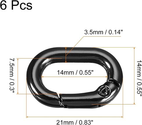 uxcell Spring Oval Ring, Round Spring Snap Clip Trigger Spring Keyring Buckles for Bags Purses Keychains in Kuwait