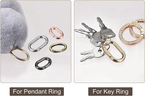 uxcell Spring Oval Ring, Round Spring Snap Clip Trigger Spring Keyring Buckles for Bags Purses Keychains in Kuwait