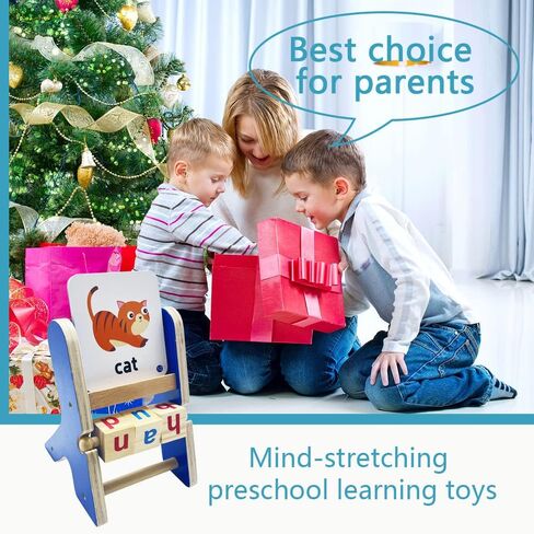 TANGZHIFEIYUE Montessori Wooden Letters Toys for Toddlers 3-5 Years - Flash Cards, Sight Word Reading Game, &ABC Blocks for Alphabet Learning in Kuwait