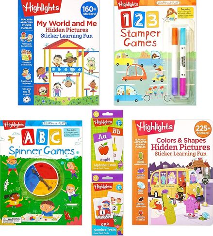 مجموعة أنشطة تعليمية لمرحلة ما قبل المدرسة، مجموعة مكونة من 6 قطع من الكتب وبطاقات الفلاش، تعلم الحروف والأرقام والأشكال والألوان والدراسات الاجتماعية للأطفال من سن 3 سنوات فما فوق in Kuwait