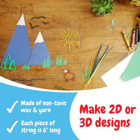 [20 Bags Party Pack] Monkey String - 10 Pieces Per Bag with 5 Colors - Bendable, Sticky Wax Yarn Stix, 6 inch Wax Sticks Party Pack - Great Toys for Party Favors, Events or Restaurants - By Impresa Products in Saudi Arabia