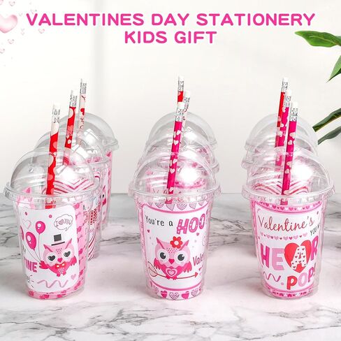 هدايا قرطاسية لعيد الحب للأطفال 28 حزمة من بطاقات تبادل الفصول الدراسية لعيد الحب، أقلام الرصاص، ملصقات، محايات، برايات، مشابك ورقية، مشابك على شكل قلب، مجموعة أكواب، جائزة المدرسة للأولاد والبنات، هدايا الحفلات in Kuwait