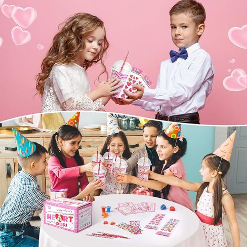 هدايا قرطاسية لعيد الحب للأطفال 28 حزمة من بطاقات تبادل الفصول الدراسية لعيد الحب، أقلام الرصاص، ملصقات، محايات، برايات، مشابك ورقية، مشابك على شكل قلب، مجموعة أكواب، جائزة المدرسة للأولاد والبنات، هدايا الحفلات in Kuwait