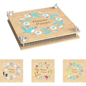 Flower Press - 6 Layers - 8 x 8 Inch Flower Press Kit - DIY Flower Pressing Kit for Adults and Kids - Make Pressed Flowers for Crafts and More (Blue Colored Bird)