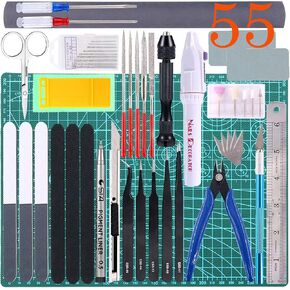 55Pcs Gundam Model Tool Kit Gunpla Tools Set Bandai Hobby Model Tools Kits Gundam Modeler Basic Tools for Gundam Hobby Car Airplane Building in Kuwait