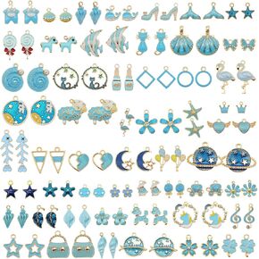 JJG Wholesales 80pcs(40PAIRS) Assorted Gold Plated PINK Theme Enamel Dainty Dangle Pendants Charms for Earrings Jewelry Making Necklace Bracelet Craft Findings in Kuwait