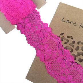 LACE REALM 2.5 Inches Wide Lace Purple Lace Stretch Lace Ribbon Trim with Floral Pattern for Cards, Sewing, Hair Bow, Gift Package Wrapping & Crafts (Dark Purple)… in Kuwait