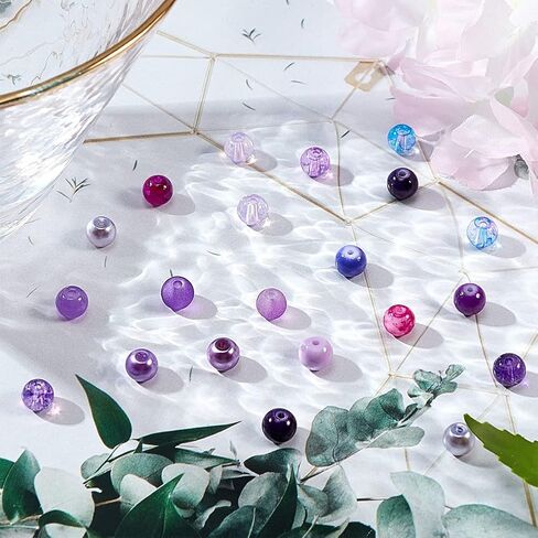 PH PandaHall 672pcs 8mm الخرز الزجاجي الأخضر لصنع المجوهرات 24 لون سوار الخرز الأيرلندية جولة الخرز فضفاض الخرز لعيد الميلاد عيد القديس باتريك القرط قلادة سوار صنع المجوهرات in Kuwait