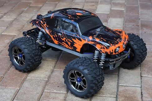 SummitLink Compatible Custom Body Muddy Orange Over Black Replacement for 1/10 1/8 Scale RC Car or Truck (Truck not Included) B-BR-02 in Saudi Arabia