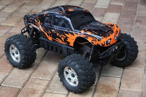 SummitLink Compatible Custom Body Muddy Orange Over Black Replacement for 1/10 1/8 Scale RC Car or Truck (Truck not Included) B-BR-02 in Saudi Arabia