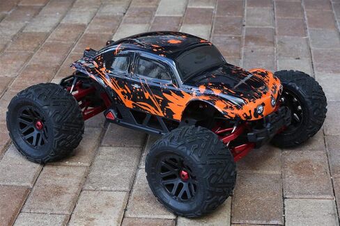 SummitLink Compatible Custom Body Muddy Orange Over Black Replacement for 1/10 1/8 Scale RC Car or Truck (Truck not Included) B-BR-02 in Saudi Arabia