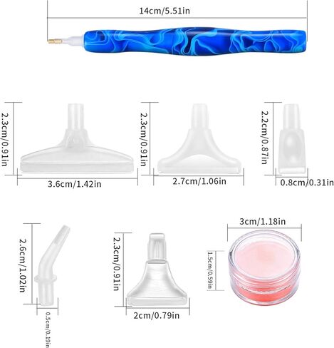 مجموعة ملحقات قلم الرسم الفني الماسي من YOUYIDUN، أدوات نصائح لأقلام الرسم الفني الماسي 5D DIY مع نصائح مختلفة وطين، أقلام رسم فنية ماسية من الراتنج للرسم الفني الماسي in Kuwait