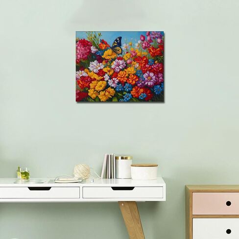 TUMOVO Paint by Numbers for Adults Beginner Flower Oil Painting for Adults Kids Paint by Number Kids Paint by Number Kits Adult Paint by Number DIY Oil Painting Kit On Canvas, 16 x20 Inch in Kuwait