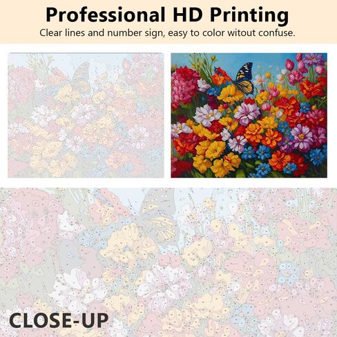 TUMOVO Paint by Numbers for Adults Beginner Flower Oil Painting for Adults Kids Paint by Number Kids Paint by Number Kits Adult Paint by Number DIY Oil Painting Kit On Canvas, 16 x20 Inch in Kuwait