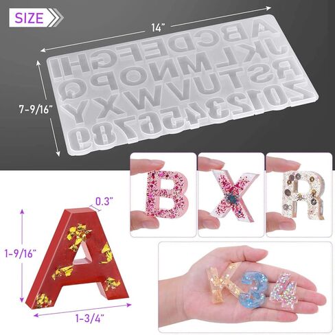 قالب سلسلة مفاتيح على شكل حرف ابجدي للخلف، مجموعة قوالب راتنج سيليزو تتضمن قالب سلسلة مفاتيح على شكل حروف وسلاسل مفاتيح وحلقات وصل ودبابيس عين لولبية ولامعة للحرف الفنية المصنوعة من الراتنج in Kuwait