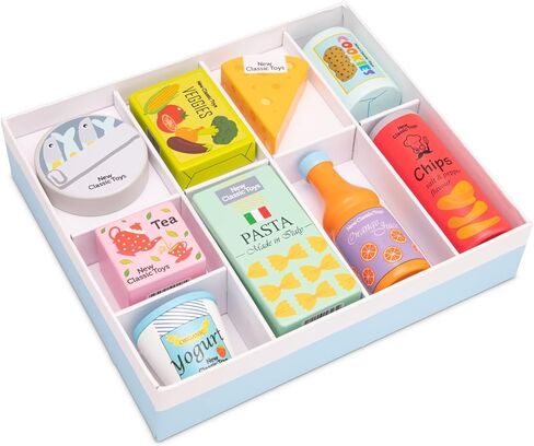 New Classic Toys Wooden Ice Cream Set Pretend Play Toy for Kids Cooking Simulation Educational Toys and Color Perception Toy for Preschool Age Toddlers Boys Girls in Kuwait