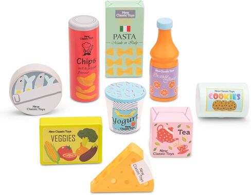 New Classic Toys Wooden Ice Cream Set Pretend Play Toy for Kids Cooking Simulation Educational Toys and Color Perception Toy for Preschool Age Toddlers Boys Girls in Kuwait