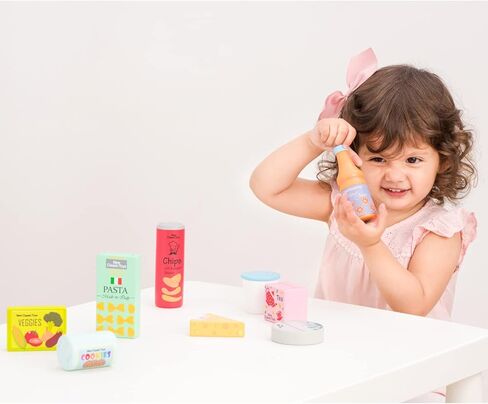 New Classic Toys Wooden Ice Cream Set Pretend Play Toy for Kids Cooking Simulation Educational Toys and Color Perception Toy for Preschool Age Toddlers Boys Girls in Kuwait