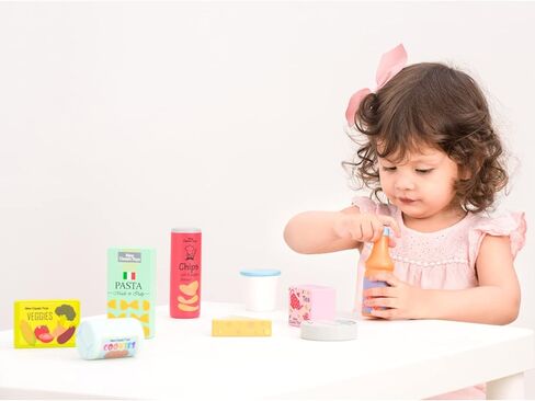 New Classic Toys Wooden Ice Cream Set Pretend Play Toy for Kids Cooking Simulation Educational Toys and Color Perception Toy for Preschool Age Toddlers Boys Girls in Kuwait